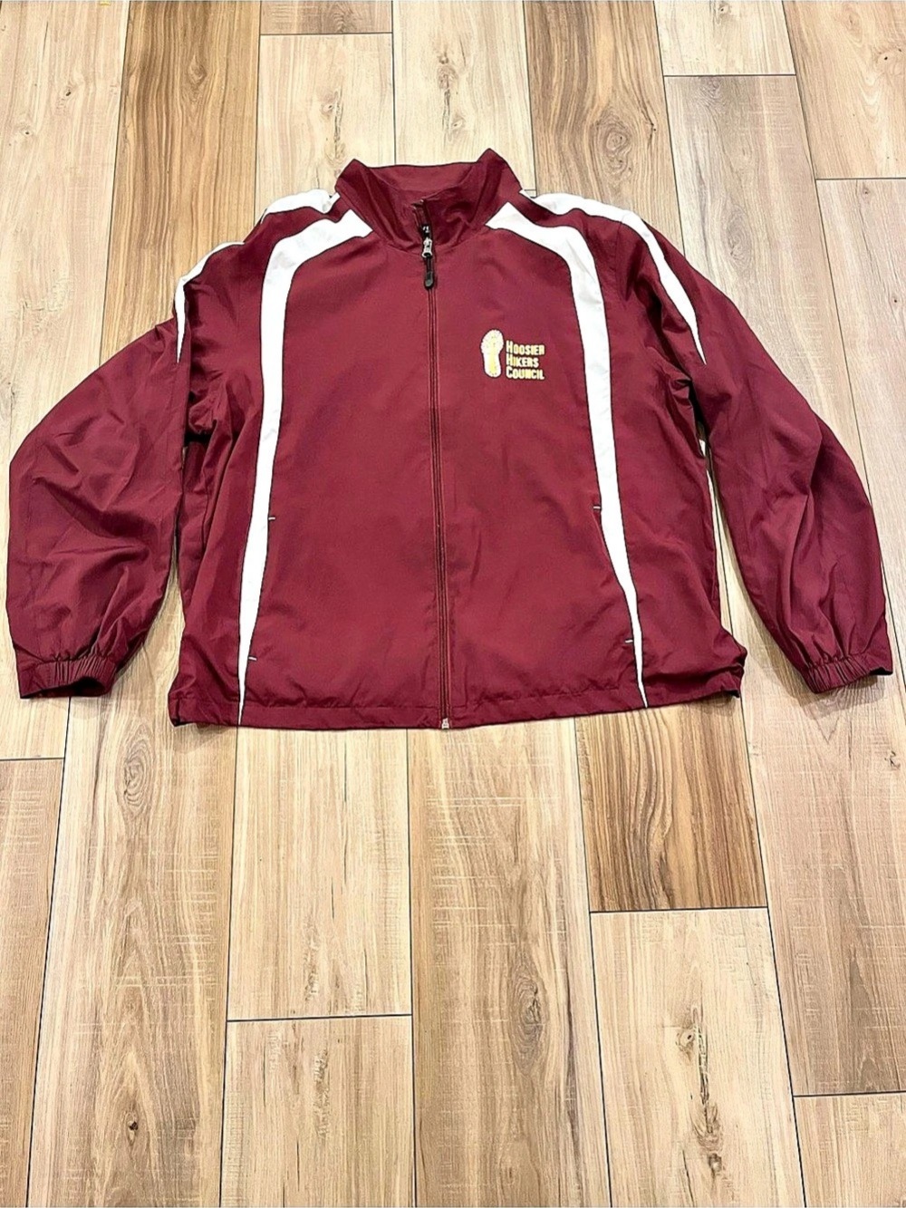 Sport-Tek Hoosier Hikers Council Color Block Windbreaker Burgundy & White Size L